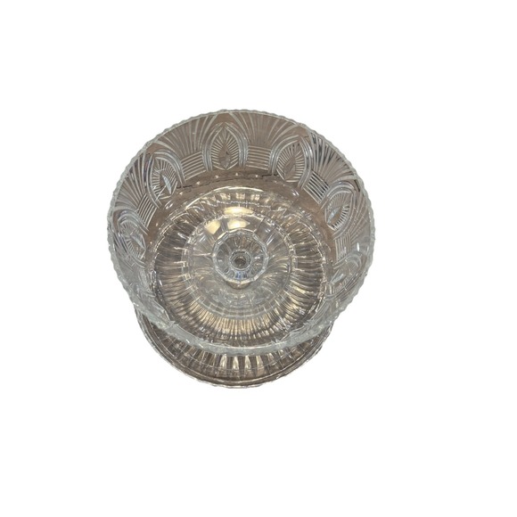 Shannon Godinger Shell Pattern Crystal 12" Footed Round Cake Stand & Dome Lid - Picture 4 of 5